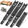 GZkushi GZkuhsi - Guide per cassetti, 150-290 mm, 4 pezzi | Estensione completa per cassetti in acciaio nero, con 24 viti