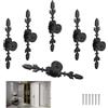 RHQFDM 6 PCS Retro Maniglia Della Porta Nero Armadio Maniglia Del Cassetto Stile Vintage Pull Maniglia Della Porta Manopola Piatto Posteriore Maniglie Pratiche per Mobili con Ornamenti Floreali