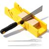 Zinueen Cassa per Tagli Obliqui con Set di Seghe Giapponesi, Set di 4 Seghe Manuali per Legno e Plastica - Tagli Obliqui e Angolari Precisi con 3 Lame - Sega Circolare per Legno con Guida per Tagli Obliqui