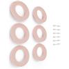 Poliplast - Set da 6 Maniglie, Design cerchio per Cucina, Armadio e Cassetti, per Bambini, Articolo 318, Verniciato a mano, Colore Rosa Salmone