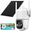 ATLANTIS telecamera motorizzata Volta Pro PT A16-VL66P, 360° PTZ, Wi-Fi senza fili interno esterno a batteria ricaricabile,pannello solare,videocamera sorveglianza,visione notturna,full hd 1080,Bianco