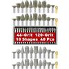 PONTASS Set Di Punte per Smerigliatura Diamantate 46 &120 Grana, 40 Pezzi Frese Diamantata per Intagliare La Pietra con Gambo da 1/8(3mm) per Pietra Intaglio fai da te, Rettifica, lucidatura, Incisione