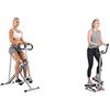 Sunny Health & Fitness Twister Stepper Machine, Height Adjustable Stepper w/Handlebars & LCD Monitor + Squat Assist Upright Row-N-Ride Rowing Machine, Horse Riding Machine