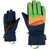 Ziener LAVIVI-Z Guanti da sci/sport invernali per bambini, impermeabili, antivento, blu navy scuro, verde chiaro, 6,5