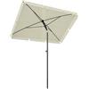 Outsunny Ombrellone da Giardino 2x1.3m Inclinabile con Bordi Arruffati, Ombrellone da Esterno con 4 Stecche in Alluminio e Poliestere 160g/㎡, per Cortile, Terrazza e Balcone, Crema