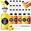 volila Bottiglie di Vetro per liquori, Set con 24 bottigliette da 60 ml, con Mini Imbuto, 48 Sticker tondi per Etichette e Penna in Gesso, vasetti di Vetro per Oli Essenziali, alcolici e bomboniere