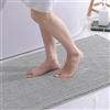 OLANLY Tappeto da bagno in ciniglia antiscivolo, tappetino da bagno morbido, assorbente, lavabile, tenda da doccia per bagno, 60 x 90 cm, grigio chiaro