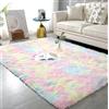 LYKEJI Tappeti Tappeto Decorazione Camera Da Letto Tappeti Soffici Tappeti Shaggy Tappeti Lunghi Tappeti Morbidi Per Soggiorno Tappeti Antiscivolo Per Camera (80X160CM, arcobaleno)