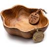 Wogeka Bali Teak 07 - Squisita ciotola in legno di teak, lavorata a mano, 20 cm