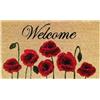 BANZAII TEXTILE INNOVATOR ONLINE Banzaii Zerbino Ingresso Casa in Fibra di Cocco 40x70 cm, Tappeto Porta con Base Antiscivolo, Resistente e Ideale per Interno ed Esterno - Welcome Fiori Rossi