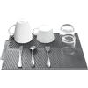 SOQKEEN Tappetino Scolapiatti in Silicone 50 x 40 cm, Resistente al calore, antiscivolo, pieghevole Tappetino Silicone Cucina, Grigio