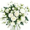 Woltoy Fiori Artificiali 4 Pezzi Fiori Finti Peonia Bianca Artificiali Realistici Per Matrimonio Casa, Festa, Ufficio, Decorazione Da tavolo, Composizioni Floreali Fai Da Te