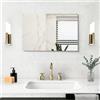 NIMURY Specchio da parete rettangolare 40x60 cm senza cornice per bagno con angoli arrotondati, specchio rettangolare per bagno, camera da letto, soggiorno, orientabile orizzontalmente o verticalmente