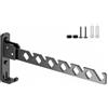 Ksvaye Appendiabiti Pieghevole da Parete, Appendiabiti da Muro Pieghevole, Ganci Pieghevoli da Parete 180 Gradi per Lavanderia, Bagno (34cm, Nero)