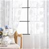 Treatmentex Tende bianche in pizzo, 137,2 cm, motivo a rose, motivo floreale, pizzo vintage, tende ricamate per soggiorno, camera da letto, finestre, privacy, stile country, foglie retrò, semitrasparenti