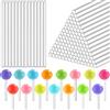 DOUSELLA 120 Pezzi Bastoncini per Lecca-lecca Trasparenti Bastoncini Rotondi Acrilici Bastoncini per Cake Pops Riutilizzabili Bastoncini di Caramelle Acrilici per Biscotti, Caramelle e Torte - 15cm