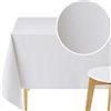KP HOME Tovaglia in PVC Facile da Pulire, Rettangolare 250 x 140 cm, Motivo Minimalista con Dettagli Classici, Impermeabile Tovaglia Plastificata per Tavolo da Pranzo in Grigio Pastello para 8 Posti