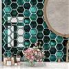 Decotalk Paraschizzi Cucina Verde Scuro Esagono 30.5cmX30.5cm3Pezzi Paraschizz Peel and Stick Wallpanels Piastrelle Adesive Cucina Bagno Impermeabili Pannello Paraschizzi Bagno Decorazione da Parete