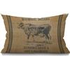 BGBDEIA Federa per cuscino rettangolare in stile vintage, rettangolare, con stampa mucca, in cotone e lino, copriletto, cuscino lombare, fodera per cuscino, per ufficio domestico, decorativa