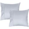 Lirex 2 Federe 50 x 50 cm, 100% Cotone Raso, Traspirante, Rinfrescante, Morbido per un Sonno di Qualità,Certificate Oeko-Tex, Federe con Chiusura A Busta, Grigio Chiaro