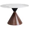 Kare Design tavolo Cono Keramik 120 cm, marrone/bianco, tavolo da pranzo tondo con diametro 120cm per 4-6 persone,