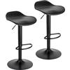 Baroni Home Set 2 Sgabelli Girevoli con Altezza Regolabile, Fondo Antigraffio e Poggia Piedi, Per Cucina, Ristorante e Bar, Leggero e Montaggio Facile, 40x40x64-86 cm, Nero