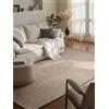 Elle Decoration Lyon - Tappeto di lana Beans, naturale e fatto a mano, per soggiorno, in lana dal design Skandi Loop, tinta unita, naturale, con struttura perline, beige, 160 x 230 cm