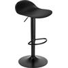 Baroni Home Sgabello Girevole con Altezza Regolabile, Fondo Antigraffio e Poggia Piedi, Per Cucina, Ristorante e Bar, Leggero e Montaggio Facile, 40x40x64-86 cm, 1 Pezzo, Nero