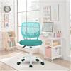 FurnitureR Sedia da ufficio colourate, seduta ergonomica girevole in altezza regolabile per computer, ruote a 5 raggi, sedie e sgabelli da casa, sedile di lavoro, caramella turchese
