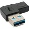 System-S Adattatore USB 3.1 tipo C femmina a 3.0 tipo A maschio angolare, Connettore USB, Cavo Nero
