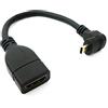 System-S Cavo HDMI 1.4 da 20 cm femmina a Micro maschio adattatore ad angolo in nero