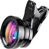 Aivane 2 en 1 Obiettivo per Smartphone Universali per iPhone,Samsung e la Maggior Parte Degli Smartphone, con Obiettivo Grandangolare 0,45X, Lente Macro 12,5X e Clip Universale