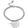 Beloved ❤️ Bracciale da donna, braccialetto in acciaio emozionale - frasi, pensieri, parole con charms - ciondolo pendente - misura regolabile - incisione - argento (FR34)
