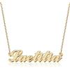 UMAGICBOX Collana Personalizzata con Nome - In Acciaio Inox 316, Placcato Oro 18K, Artigianale, 14 Stili di Caratteri e 4 Colori a Scelta - Imballaggio Elegante, Acciaio inossidabile, Nessuna pietra