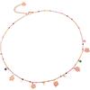 Beloved ❤️ Collana girocollo Summer Vibes donna in acciaio inossidabile - Charms pendenti e cristalli colorati - Chiusura regolabile con moschettone (Rose gold Quadrifogli)
