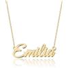 UMAGICBOX Collana con nome personalizzato | Scegli tra 14 stili di carattere | Acciaio inossidabile placcato in oro 18 carati e argento Sterling | Regalo per lei, Acciaio inossidabile, Nessuna pietra