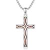 ROMANTICWORK Collana a croce in argento sterling 925, con ciondolo a forma di croce cristiana, con croce gotica, regalo per uomo e donna
