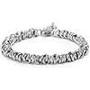 Donipreziosi Bracciale Uomo Donna in Acciaio Inox Regolabile 17-21 cm, Made in Italy - Anellini Intrecciati in Finitura Color Argento - Design Moderno, Gioiello Unisex - Idea Regalo Elegante (Argento)