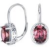 Bling Jewelry Orecchini pendenti a goccia in argento sterling .925 con zircone cubico AAA simulato, pietra natale alessandrite viola rosa da 3,60 ct, ovale 9x7 mm, in stile filigrana vintage per donne con chiusura