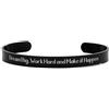 Beloved Bracciale uomo in acciaio Emozionale - frasi, pensieri, parole - bracciale con struttura rigida aperta 7 mm - incisione smaltata (Nero, Mod. 4)