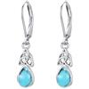 REDSUN Orecchini a goccia con pietra di luna in argento Sterling 925, da donna, gioielli celtici, con pietra di luna, turchese/opale, ipoallergenici, eleganti orecchini da appendere, regalo per