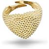 Donipreziosi Anello Chevalier da Mignolo in Argento 925% Regolabile a Cuore puntellato - Anello Donna Cuoricino batticuore (Dorato)