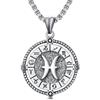 ROMANTICWORK 12 collane con segno zodiacale in argento Sterling 925, costellazione, ciondolo con segno zodiacale, collana oroscopo, regalo per uomo e donna, 22 x 22 mm, 56 cm + 5 cm Verlängerung