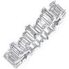 Bling Jewelry Anello Eternity Anniversario Zigzag Alternato a Baguette con Zirconia Cubica AAA CZ Classico Moderno per Donna in Argento Sterling .925
