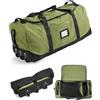 BAGSMART Borsa da viaggio pieghevole con ruote, 80 l, leggera, borsa sportiva a 3 ruote, grande borsa da viaggio da uomo e da donna, può essere arrotolata e conservata, Verde alghe