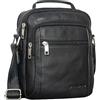 STILORD Lucky Borsa a Tracolla Piccola in Pelle da Uomo Borsa Reporter in Pelle Crossbody Borsa Vintage in Vera Pelle Colore:nero