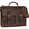 STILORD Ludger Borsa portadocumenti Pelle per Uomo e Donna Valigetta Lavoro ventiquattrore cuoio cartello borsa da insegnante cartella porta computer 15,6 pollice Colore:cognac marrone scuro