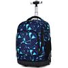 CONPHERON Zaino Trolley con Ruote per Studenti, Impermeabile, Blu, 31x21x48 cm