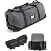 BAGSMART Borsa da viaggio pieghevole con ruote, 80 l, leggera, borsa sportiva a 3 ruote, grande borsa da viaggio da uomo e da donna, può essere arrotolata e conservata, grigio scuro