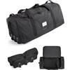 BAGSMART Borsa da viaggio pieghevole con ruote, 80 l, leggera, borsa sportiva a 3 ruote, grande borsa da viaggio da uomo e da donna, può essere arrotolata e conservata, Nero